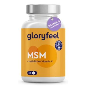 MSM-Pulver gloryfeel MSM 2000mg + Natürliches Vitamin C
