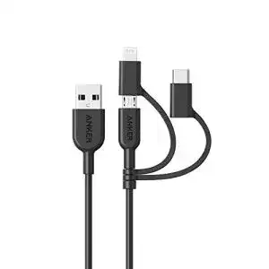 Multi ladekabel anker powerline ii 3 in 1 kabel 0 9m