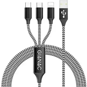 Multi ladekabel gianac multi usb kabel 1 5m 3 in 1 nylon