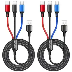 Multi ladekabel ningkpow multi usb kabel 2 stueck 1 2m 3 in 1