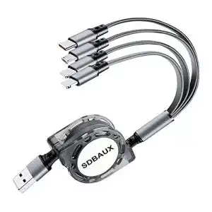 Multi ladekabel sdbaux multi kabel 4 in 1 3 1a 1m universal