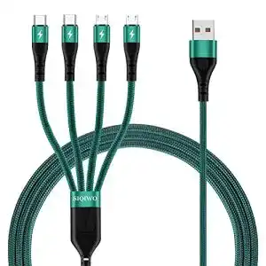 Multi ladekabel siqiwo multi usb kabel 1 2m 3a 4 in 1 nylon