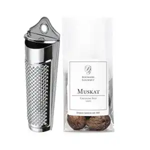 Muskatreibe boomers gourmet mit behaelter u muskatnuessen