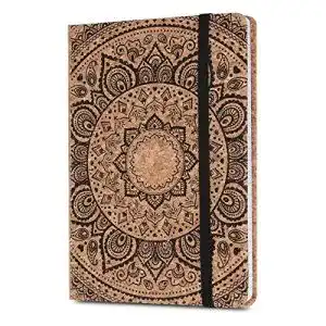 Notizbuch navaris kork liniert mit gummiband 18x13cm