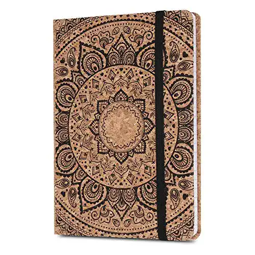 Notizbuch Navaris Kork liniert mit Gummiband 18 x 13 cm