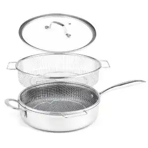 Pfannen livington titan pan pfanne beschichtete edelstahl pfanne