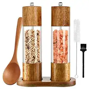 Pfeffermuehle holz auciej salz und pfeffermuehle 2er set