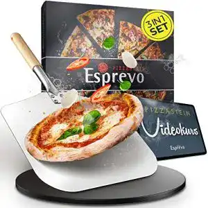 Pizzastein esprevo fuer gasgrill grill backofen rund 33cm 3er
