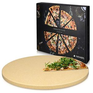 Pizzastein Navaris Cordierit XL für Backofen Grill Ø30,5cm Pizza