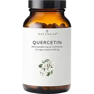 Quercetin naturkur 500 mg 120 kapseln im apothekerglas rein