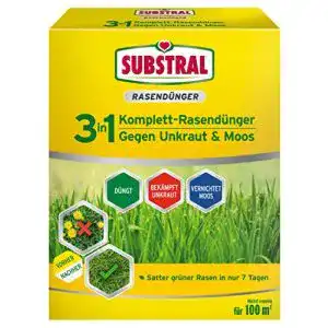Rasenduenger mit unkrautvernichter substral 3 in 1 komplett