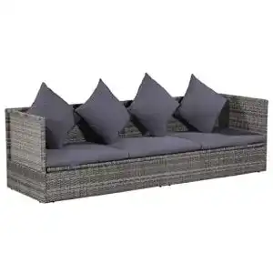 Rattansofa vidaxl garten sofabett mit kissen gartensofa gartenmoebel