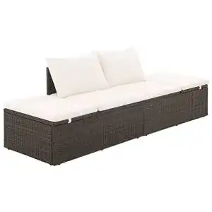 Rattansofa vidaxl sonnenliege poly rattan braun gartenliege