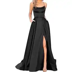 Satin kleid hahaemma damen elegant lange ballkleider