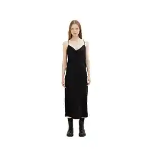 Satin kleid tom tailor denim damen satin midi traegerkleid