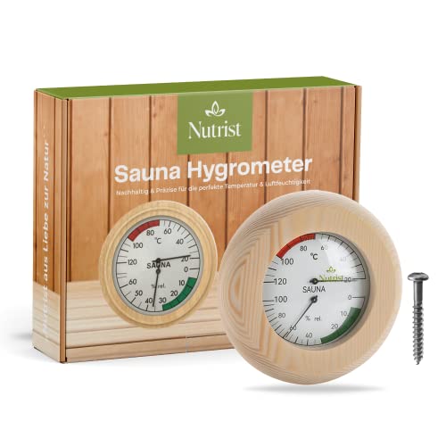 Sauna-Thermometer nutrist ® Thermometer Hygrometer Holz