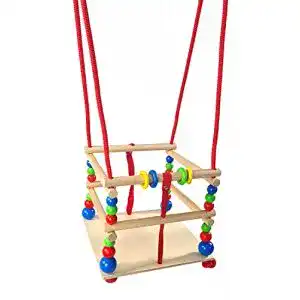 Schaukel Hess Holzspielzeug 20000 – Holzschaukel mit Sprossen und Gitter