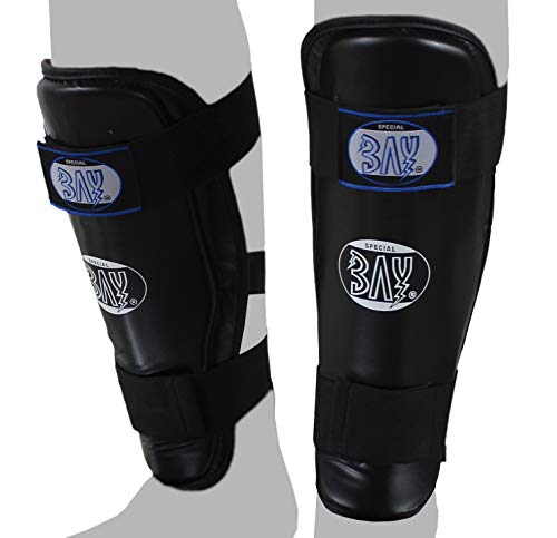 Sípcsontvédők kickbox BAY ® "kényelmes lábszárvédő fekete - sípcsontvédők kickboxing rekesz komfort lábszárvédő fekete