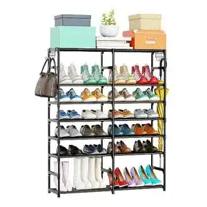 Schuhregal loefme shoe rack hoch mit 7 ebenen aus edelstahl