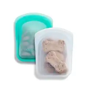 Silikonbeutel stasher fuer lebensmittel 2er set pocket transparent