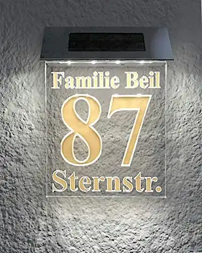 Solar Hausnummer Jedwill Design Solar Stars Beleuchtet