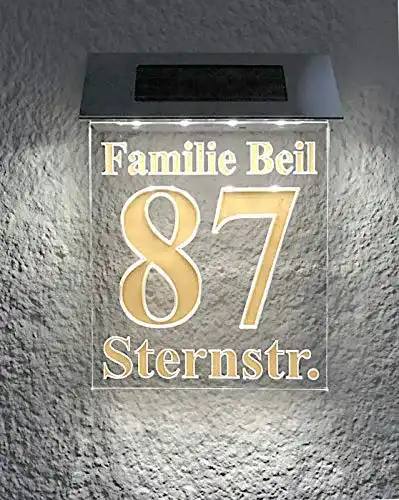 Solar Hausnummer Jedwill Design Solar Stars Beleuchtet