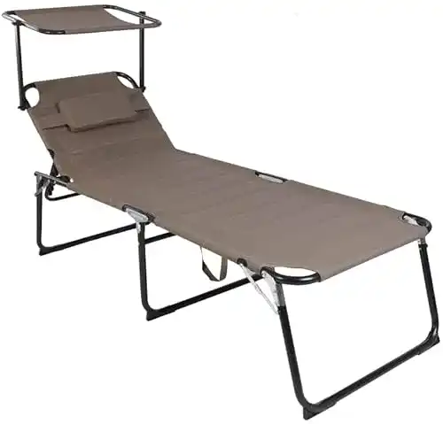 Sonnenliege mit Dach von WildStage XXL aus Aluminium klappbar