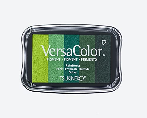 Stempelkissen Rayher Versacolor, 5 Farben „Grün-Töne“, 4,7×7,5cm