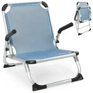 Strandstuhl homecall klappbarer aus aluminium blau
