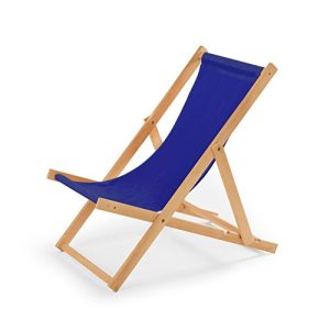 Strandstuhl IMPWOOD Liegestuhl blau, aus Holz,bis 100 kg