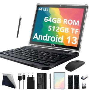 Tablet mit Tastatur FEONAL 2024 Neueste Tablet 10 Zoll Android 13, 4G