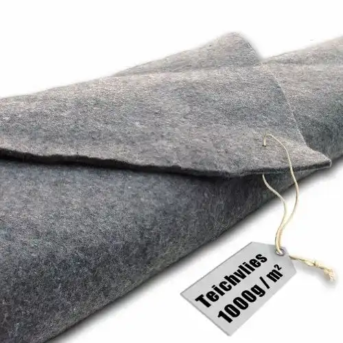 Teichvlies 1000g/qm – 5qm in 1m Breite für Gartenteiche