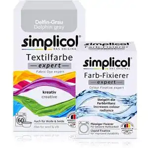 Textilfarbe simplicol expert farbfixierer kombipack delfin grau