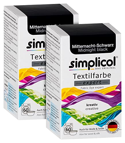 Textilfarbe simplicol expert Mitternacht-Schwarz 1718, 2er Pack