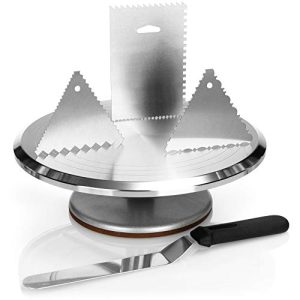Tortendrehteller com-four ® Tortenplatte drehbar und Backset