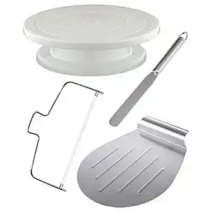 Tortendrehteller praknu 4tlg tortenplatte drehbar set