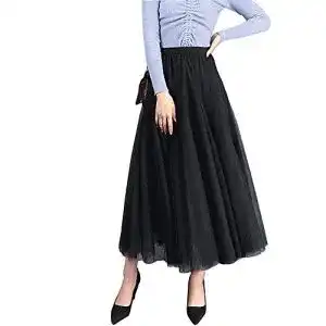 Tuellrock carolilly damen tutu langer mesh rock knielang