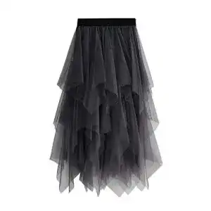 Tuellrock geagodelia damen maedchen elegant weich knielang lang