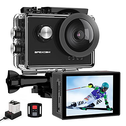 Unterwasserkamera Apexcam Pro Action Cam 4K 60fps WiFi 20MP 40M