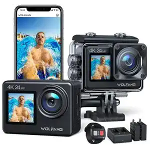 Unterwasserkamera wolfang ga200 action cam 4k 24mp wifi 40m