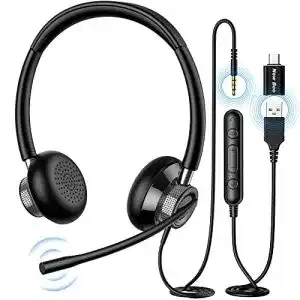 Usb c headset new bee headset pc computer headset mit mikrofon
