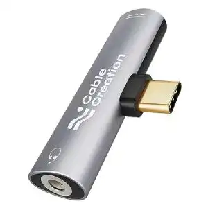 Usb c klinke adapter cablecreation kopfhoerer adapter 2 in 1 usb c