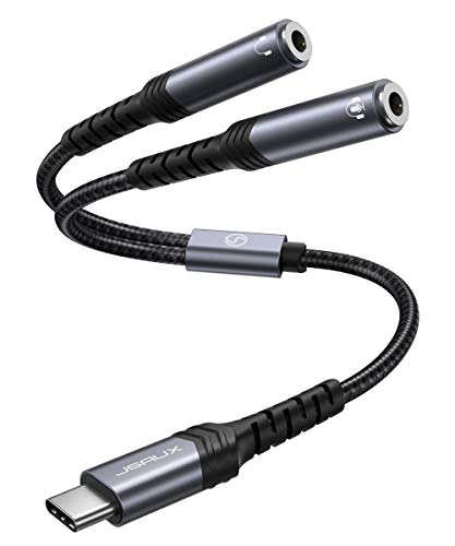 USB-C-Klinke-Adapter JSAUX USB C Klinke Splitter Kopfhörer Aux