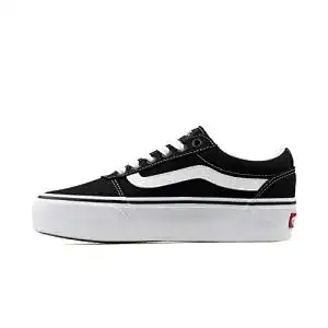 Vans vans damen ward platform canvas trainers schwarz
