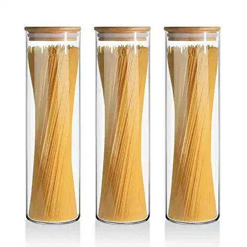 ComSaf Vorratsgläser 1400ml, luftdicht mit Bambusdeckel, 3er Set