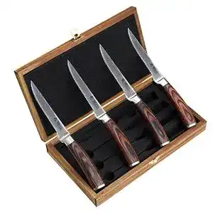 Wakoli damastmesser set wakoli edib 4er damast steakmesser