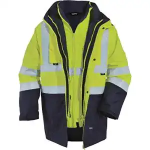 Warnjacke vizwell parka 5 in 1 warnschutz leuchtgelb marine s