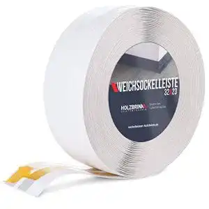 Weichsockelleiste holzbrink selbstklebend weiss knickleiste 32x23mm