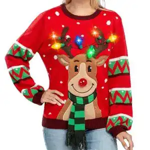 Weihnachtspullover damen joyin damen led beleuchtet rentier