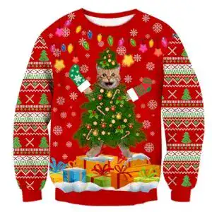 Weihnachtspullover herren alisister lustig 3d rot